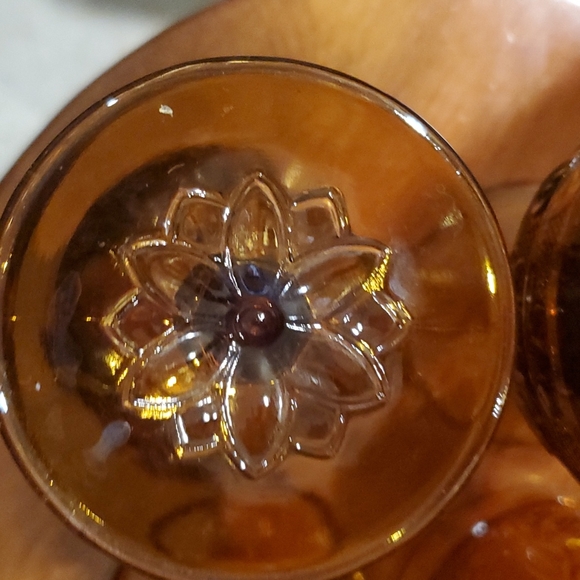 4 Tiara vintage amber goblets - Picture 2 of 7